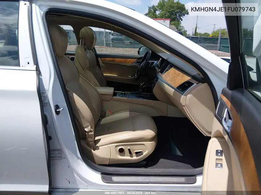 2015 Hyundai Genesis 3.8 VIN: KMHGN4JE1FU079743 Lot: 45517951