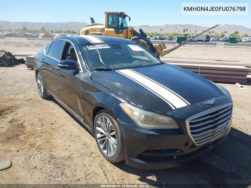 2015 Hyundai Genesis 3.8 VIN: KMHGN4JE0FU076798 Lot: 45550474