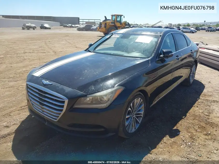 2015 Hyundai Genesis 3.8 VIN: KMHGN4JE0FU076798 Lot: 45550474