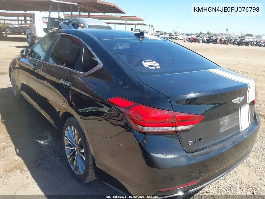2015 Hyundai Genesis 3.8 VIN: KMHGN4JE0FU076798 Lot: 45550474