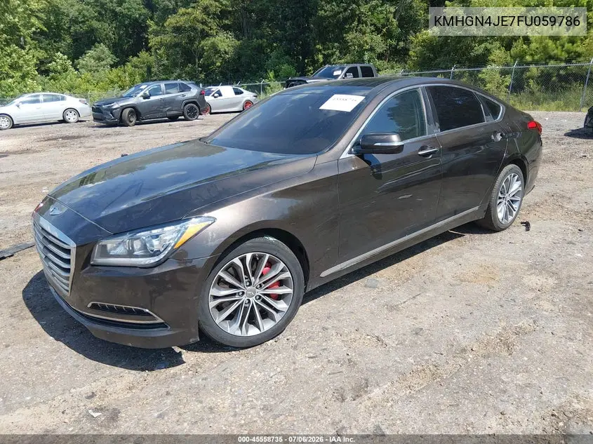 2015 Hyundai Genesis 3.8 VIN: KMHGN4JE7FU059786 Lot: 45558735
