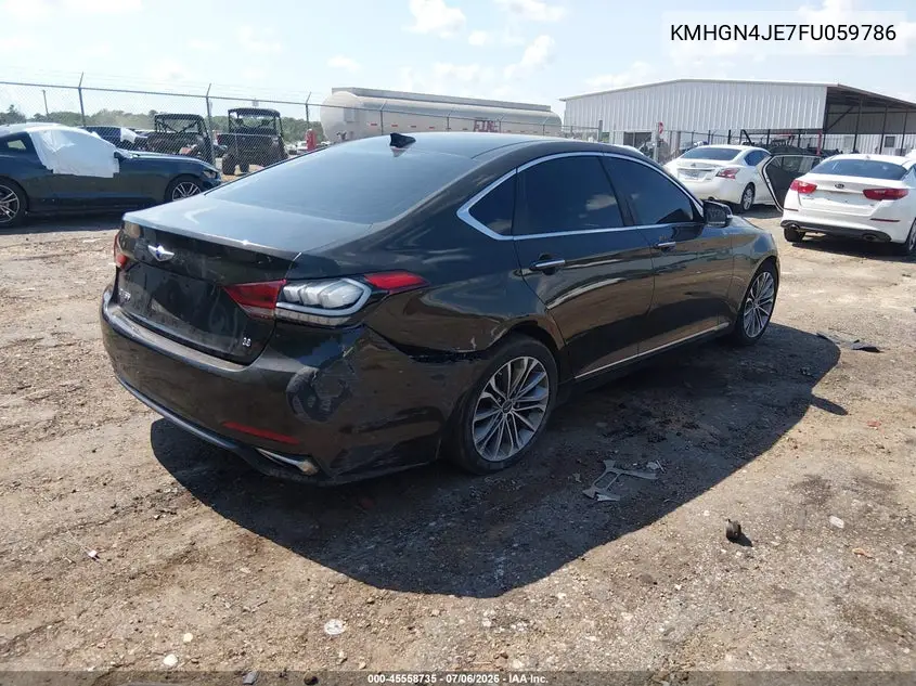 2015 Hyundai Genesis 3.8 VIN: KMHGN4JE7FU059786 Lot: 45558735