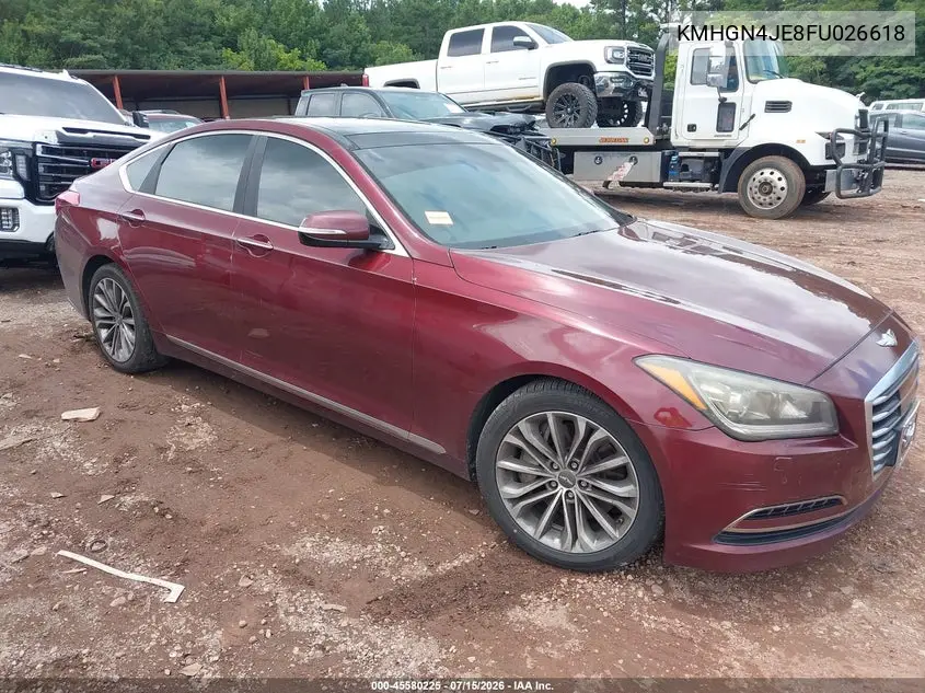 2015 Hyundai Genesis 3.8 VIN: KMHGN4JE8FU026618 Lot: 45580225