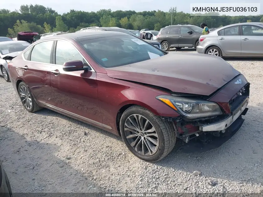 2015 Hyundai Genesis 3.8 VIN: KMHGN4JE3FU036103 Lot: 45580718