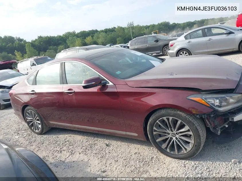 2015 Hyundai Genesis 3.8 VIN: KMHGN4JE3FU036103 Lot: 45580718