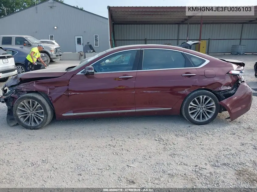 2015 Hyundai Genesis 3.8 VIN: KMHGN4JE3FU036103 Lot: 45580718