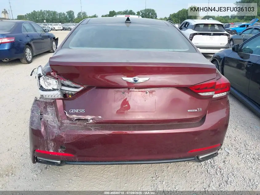 2015 Hyundai Genesis 3.8 VIN: KMHGN4JE3FU036103 Lot: 45580718