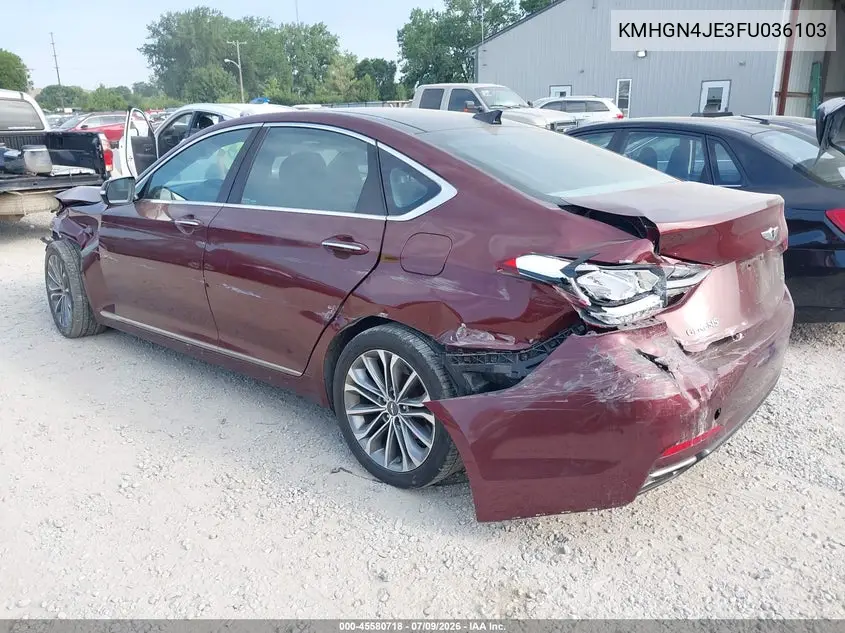 2015 Hyundai Genesis 3.8 VIN: KMHGN4JE3FU036103 Lot: 45580718