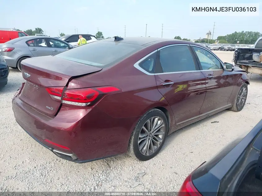 2015 Hyundai Genesis 3.8 VIN: KMHGN4JE3FU036103 Lot: 45580718