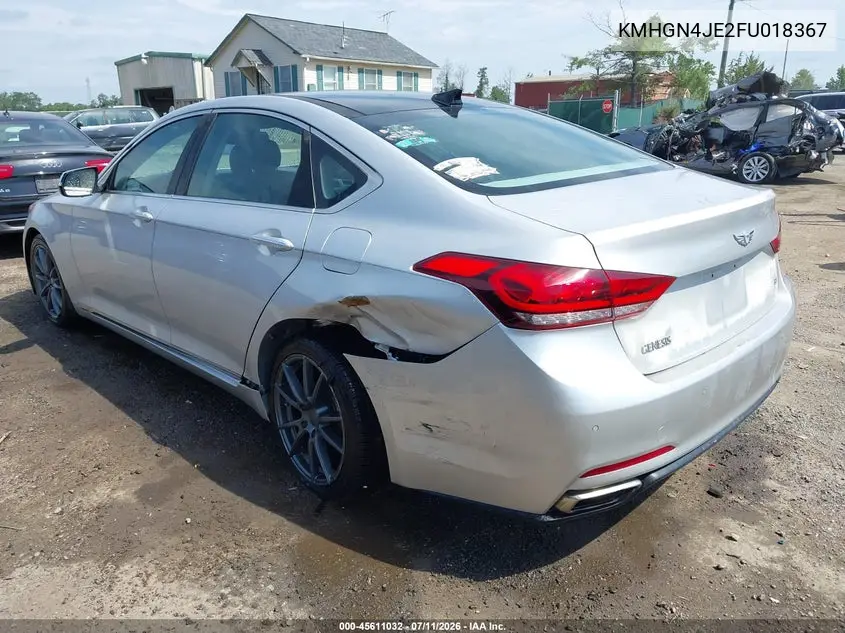 2015 Hyundai Genesis 3.8 VIN: KMHGN4JE2FU018367 Lot: 45611032