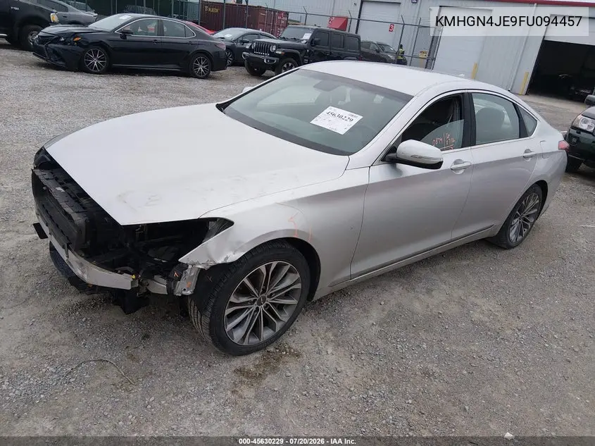 2015 Hyundai Genesis 3.8 VIN: KMHGN4JE9FU094457 Lot: 45630229