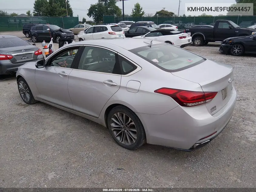 2015 Hyundai Genesis 3.8 VIN: KMHGN4JE9FU094457 Lot: 45630229