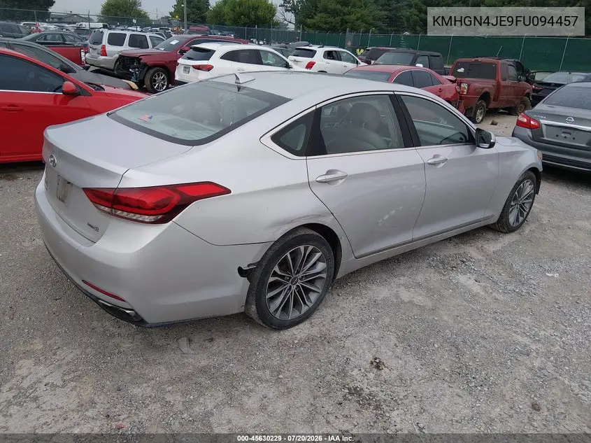 2015 Hyundai Genesis 3.8 VIN: KMHGN4JE9FU094457 Lot: 45630229
