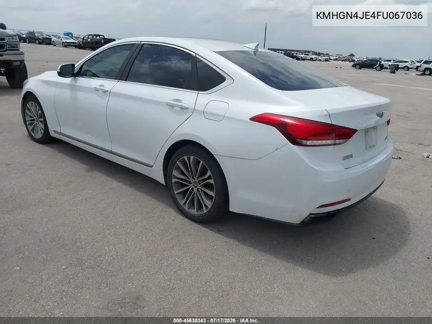 2015 Hyundai Genesis 3.8 VIN: KMHGN4JE4FU067036 Lot: 45638343