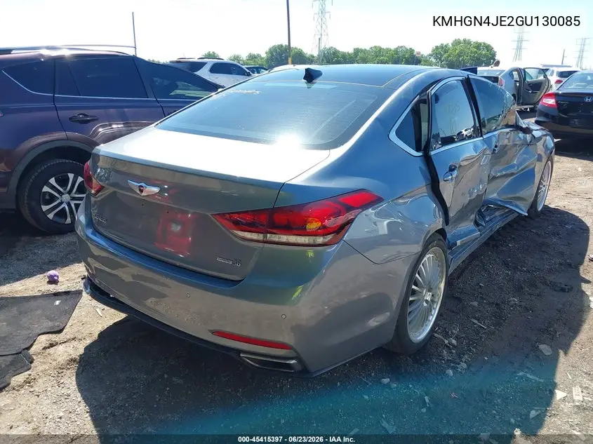 2016 Hyundai Genesis 3.8 VIN: KMHGN4JE2GU130085 Lot: 45415397