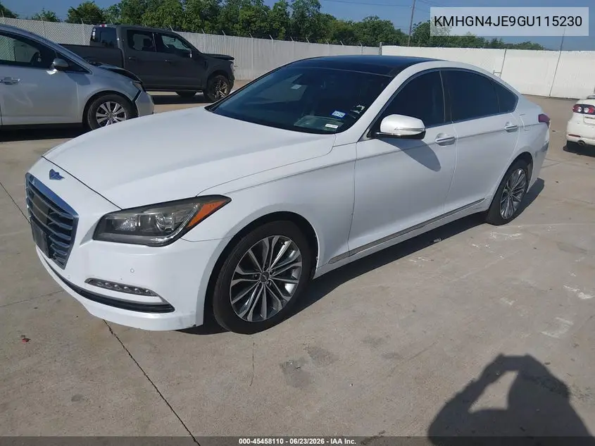2016 Hyundai Genesis 3.8 VIN: KMHGN4JE9GU115230 Lot: 45458110