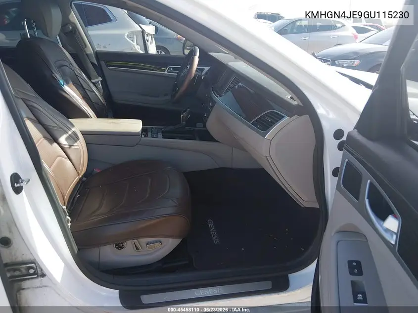 2016 Hyundai Genesis 3.8 VIN: KMHGN4JE9GU115230 Lot: 45458110