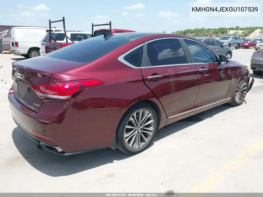 2016 Hyundai Genesis 3.8 VIN: KMHGN4JEXGU107539 Lot: 45512125