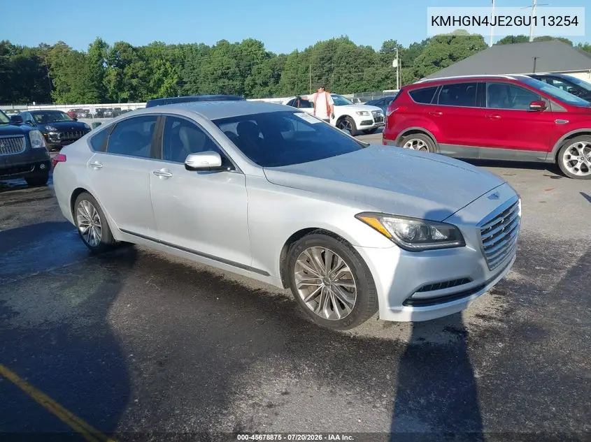 2016 Hyundai Genesis 3.8 VIN: KMHGN4JE2GU113254 Lot: 45678875