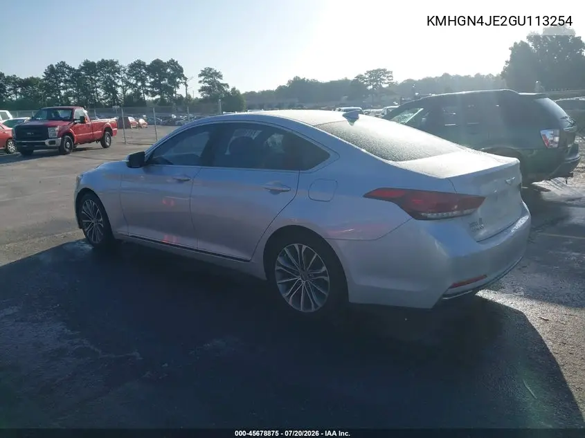 2016 Hyundai Genesis 3.8 VIN: KMHGN4JE2GU113254 Lot: 45678875