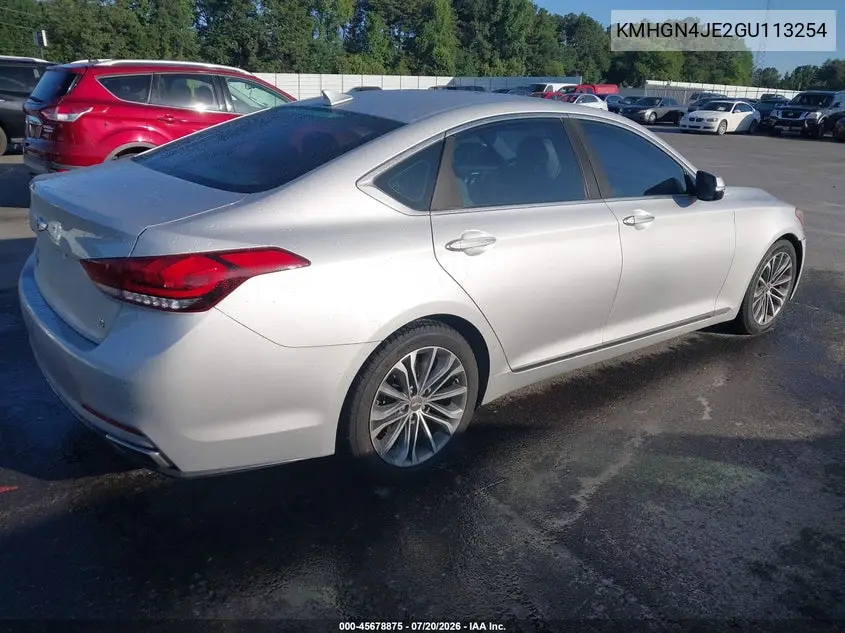 2016 Hyundai Genesis 3.8 VIN: KMHGN4JE2GU113254 Lot: 45678875