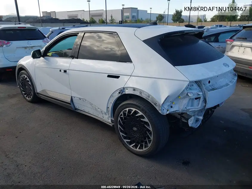 2022 Hyundai Ioniq 5 Limited VIN: KM8KRDAF1NU104467 Lot: 45229949