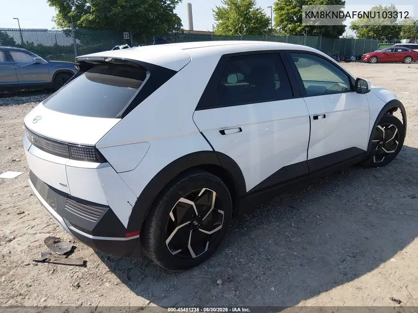 2022 Hyundai Ioniq 5 Sel VIN: KM8KNDAF6NU103312 Lot: 45481236
