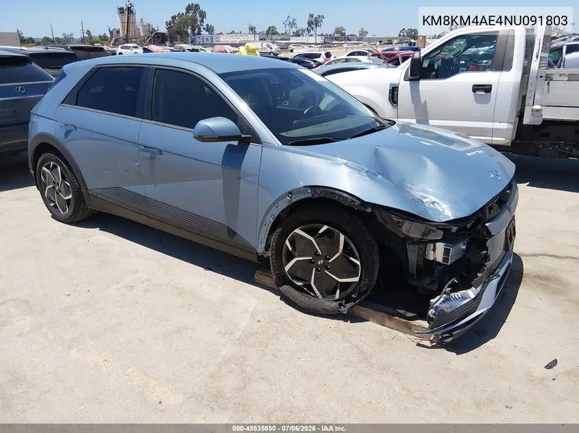 2022 Hyundai Ioniq 5 Se VIN: KM8KM4AE4NU091803 Lot: 45535850