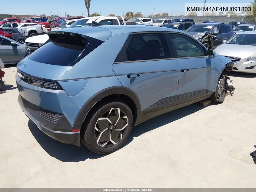 2022 Hyundai Ioniq 5 Se VIN: KM8KM4AE4NU091803 Lot: 45535850