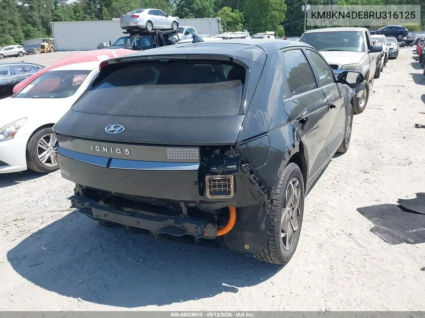2024 Hyundai Ioniq 5 Sel VIN: KM8KN4DE8RU316125 Lot: 45026830