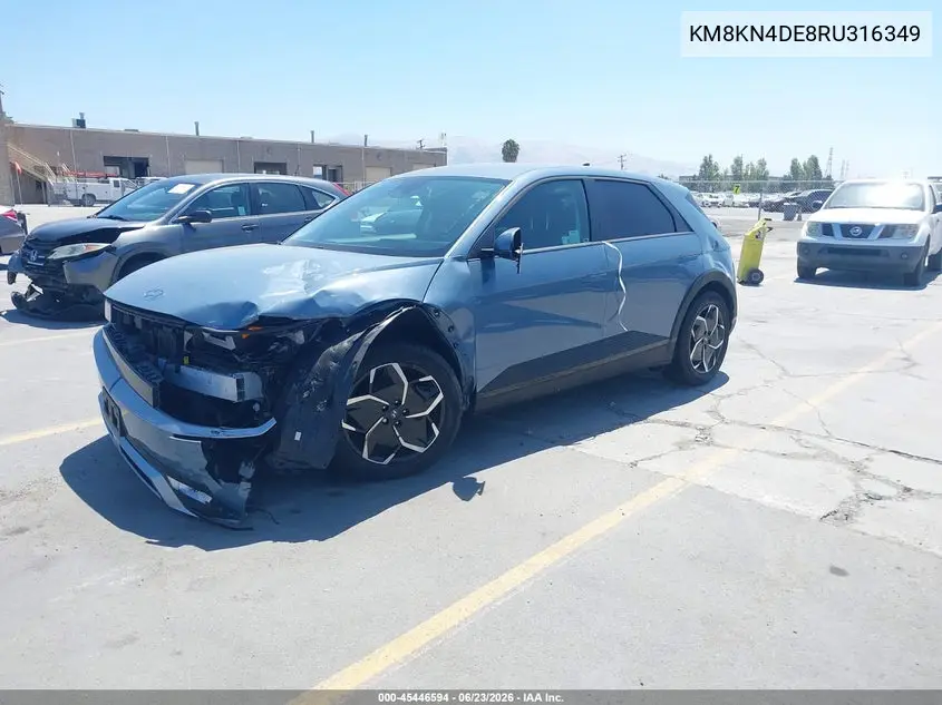 2024 Hyundai Ioniq 5 Sel VIN: KM8KN4DE8RU316349 Lot: 45446594