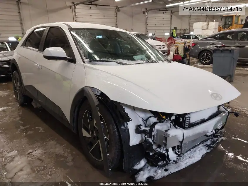 2025 Hyundai Ioniq 5 Se Standard Range VIN: 7YAKM4DB3SY014715 Lot: 44619036