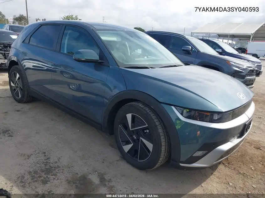 2025 Hyundai Ioniq 5 Se VIN: 7YAKM4DA3SY040593 Lot: 44733415