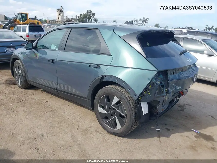2025 Hyundai Ioniq 5 Se VIN: 7YAKM4DA3SY040593 Lot: 44733415