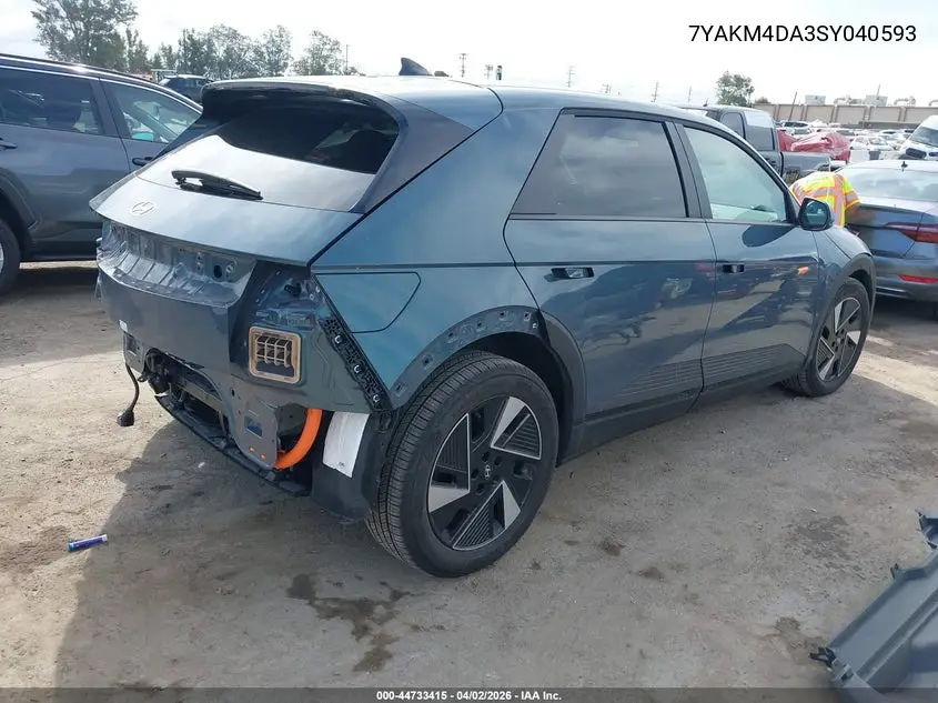 2025 Hyundai Ioniq 5 Se VIN: 7YAKM4DA3SY040593 Lot: 44733415