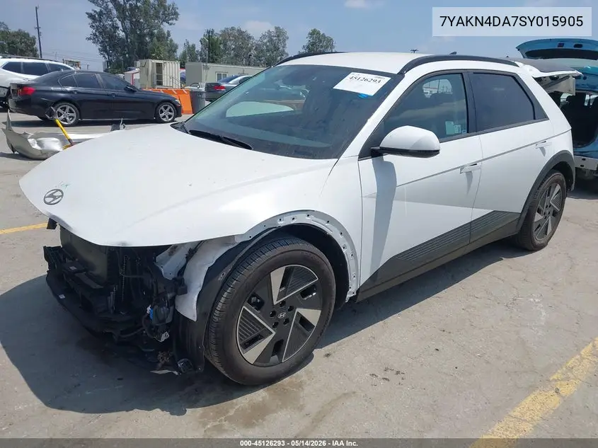 2025 Hyundai Ioniq 5 Sel VIN: 7YAKN4DA7SY015905 Lot: 45126293