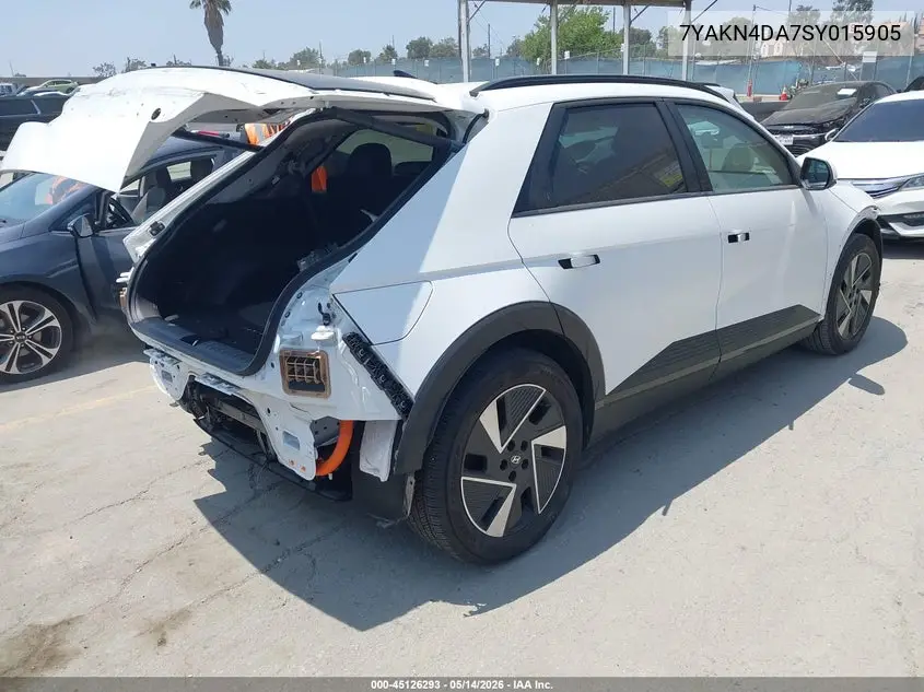 2025 Hyundai Ioniq 5 Sel VIN: 7YAKN4DA7SY015905 Lot: 45126293