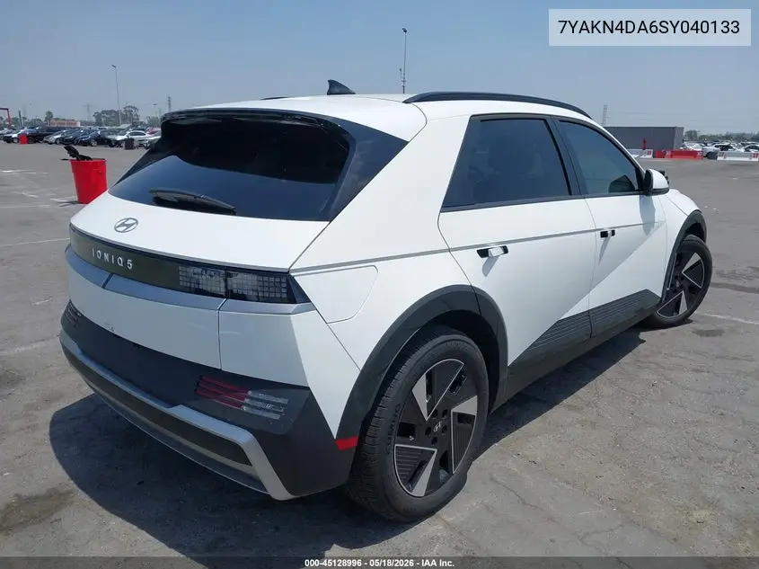 2025 Hyundai Ioniq 5 Sel VIN: 7YAKN4DA6SY040133 Lot: 45128996