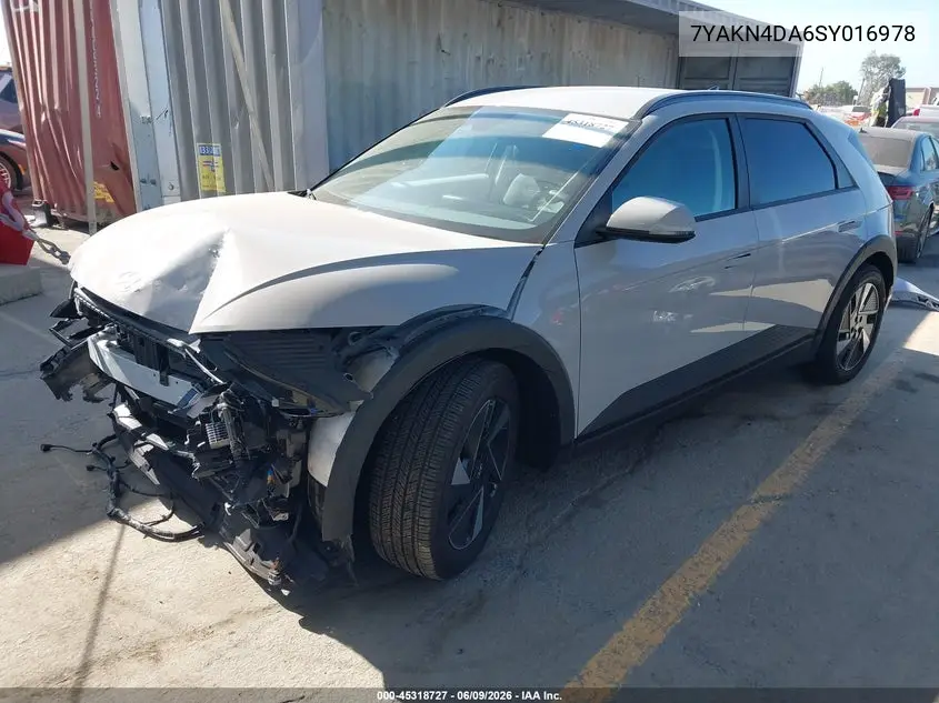 2025 Hyundai Ioniq 5 Sel VIN: 7YAKN4DA6SY016978 Lot: 45318727