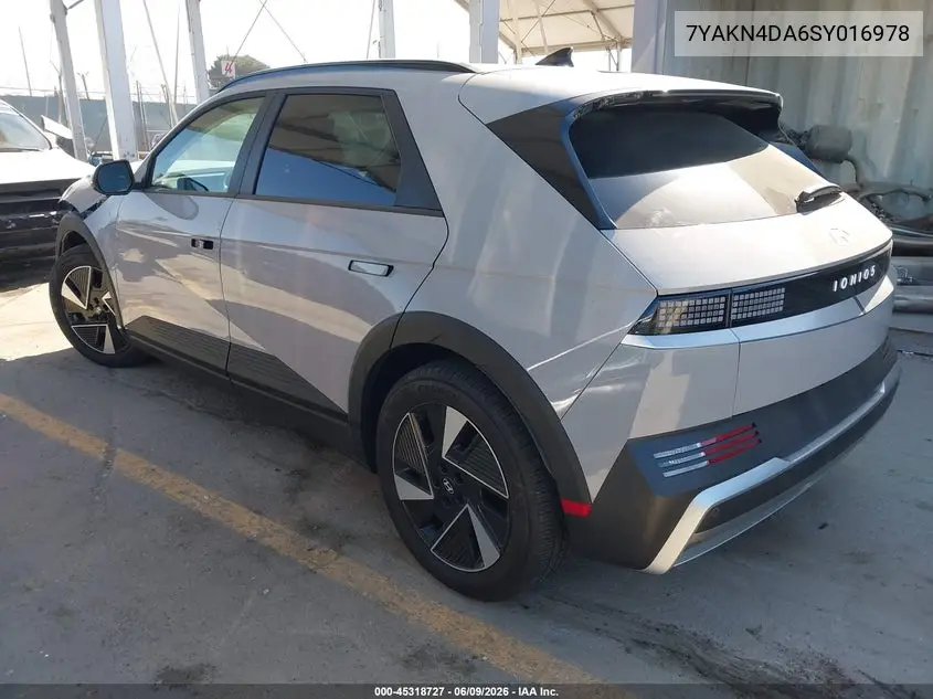2025 Hyundai Ioniq 5 Sel VIN: 7YAKN4DA6SY016978 Lot: 45318727