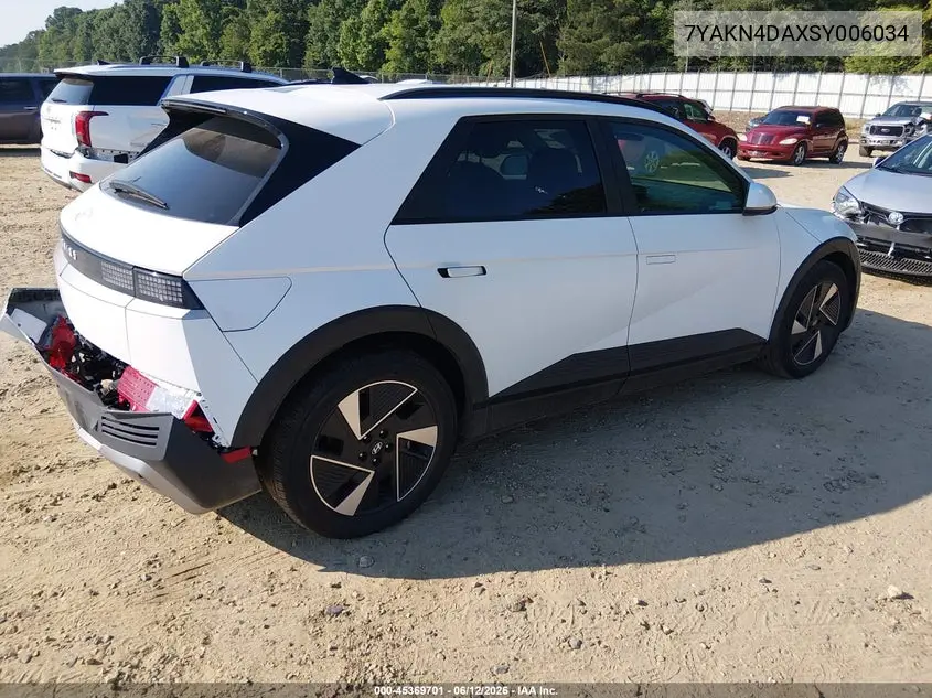 2025 Hyundai Ioniq 5 Sel VIN: 7YAKN4DAXSY006034 Lot: 45369701