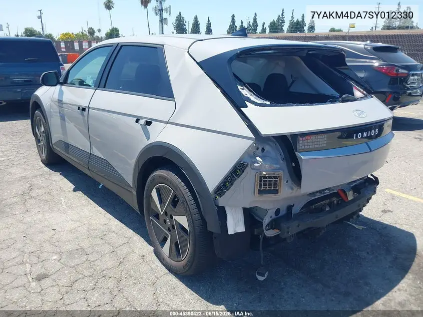 2025 Hyundai Ioniq 5 Se VIN: 7YAKM4DA7SY012330 Lot: 45390423