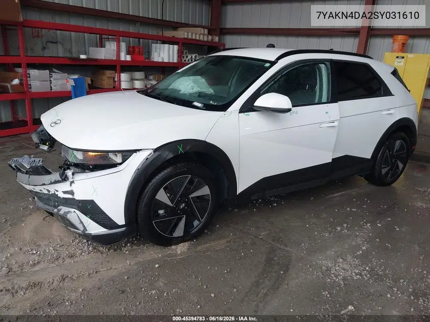 2025 Hyundai Ioniq 5 Sel VIN: 7YAKN4DA2SY031610 Lot: 45394783
