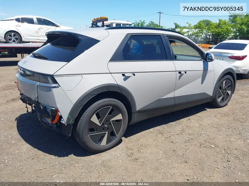 2025 Hyundai Ioniq 5 Sel VIN: 7YAKNDDC9SY005345 Lot: 45397508
