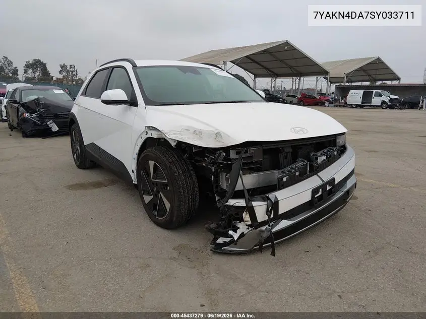 2025 Hyundai Ioniq 5 Sel VIN: 7YAKN4DA7SY033711 Lot: 45437279