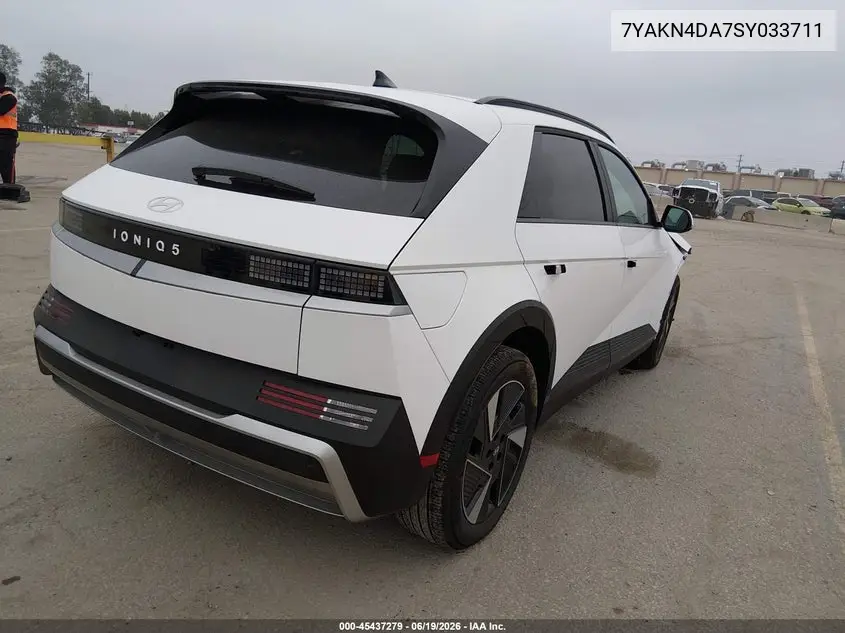 2025 Hyundai Ioniq 5 Sel VIN: 7YAKN4DA7SY033711 Lot: 45437279