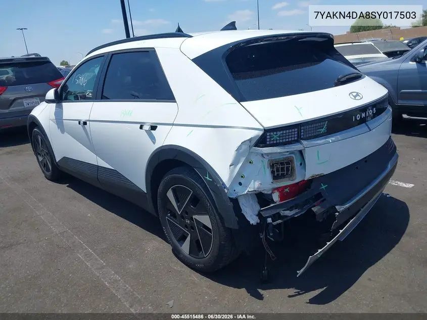 2025 Hyundai Ioniq 5 Sel VIN: 7YAKN4DA8SY017503 Lot: 45515486