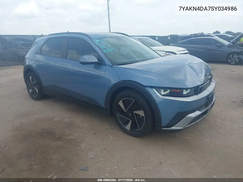 2025 Hyundai Ioniq 5 Sel VIN: 7YAKN4DA7SY034986 Lot: 45662384