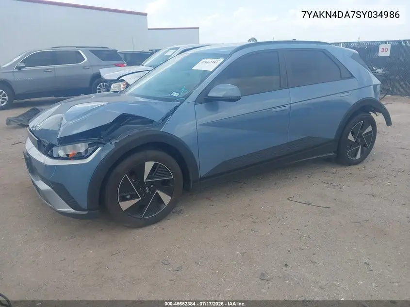 2025 Hyundai Ioniq 5 Sel VIN: 7YAKN4DA7SY034986 Lot: 45662384