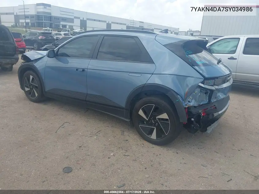 2025 Hyundai Ioniq 5 Sel VIN: 7YAKN4DA7SY034986 Lot: 45662384